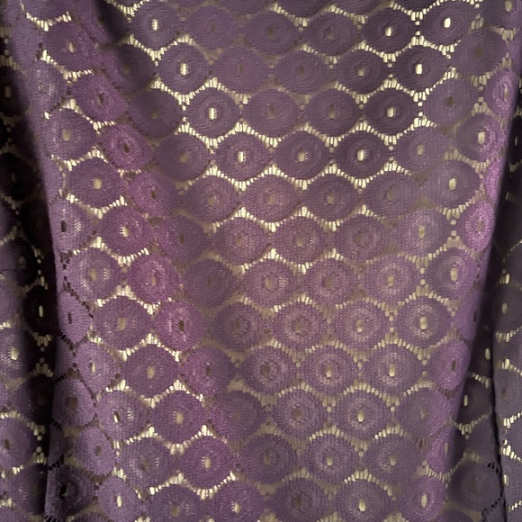 Plum lace cap sleeved dress - Picture 2 of 9